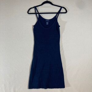 THE LIMITED Dress Sz S‎ Navy Blue Knit Knee Length Spaghetti Strap Resort Wear